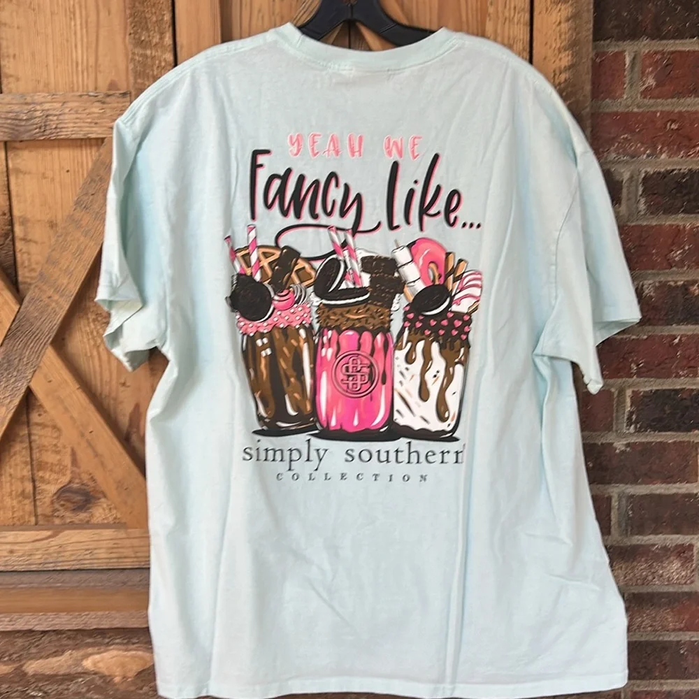 Simply Southern “Yeah we fancy like” Mason Jar Milkshake T-shirt - Picture 5 of 6